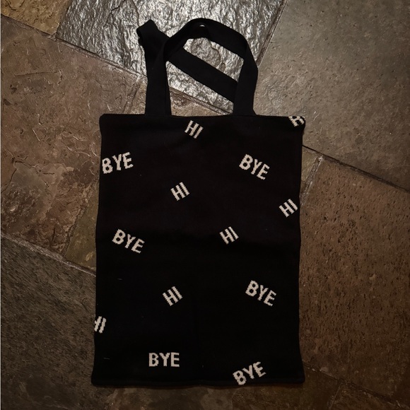 Hansel from Basel Black Knit Tote Bag with HI BYE - Picture 2 of 4
